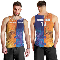 Custom Scotland and Australia Rugby Men Tank Top Wallabies Thistle Together
