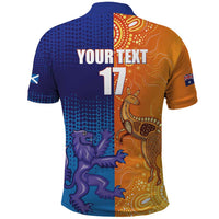 Custom Scotland and Australia Rugby Polo Shirt Wallabies Thistle Together