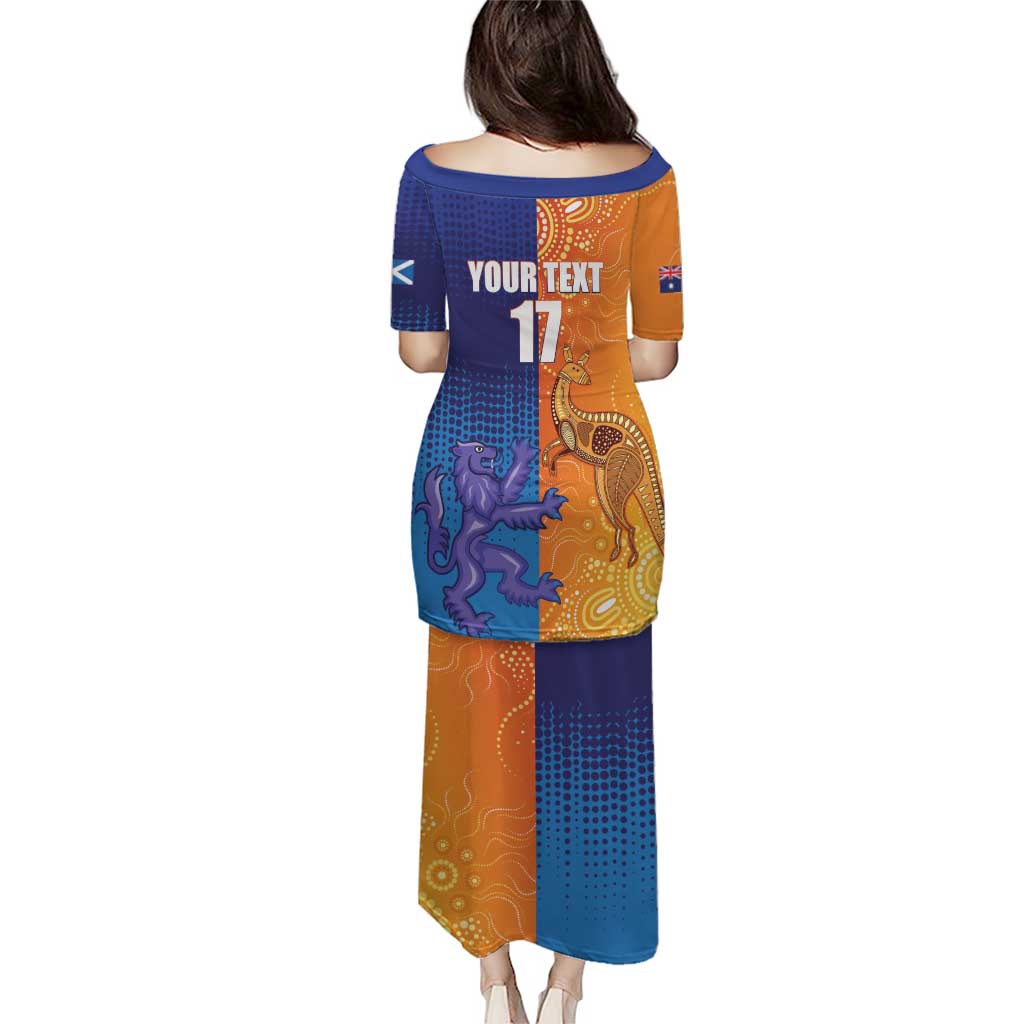 Custom Scotland and Australia Rugby Puletasi Wallabies Thistle Together