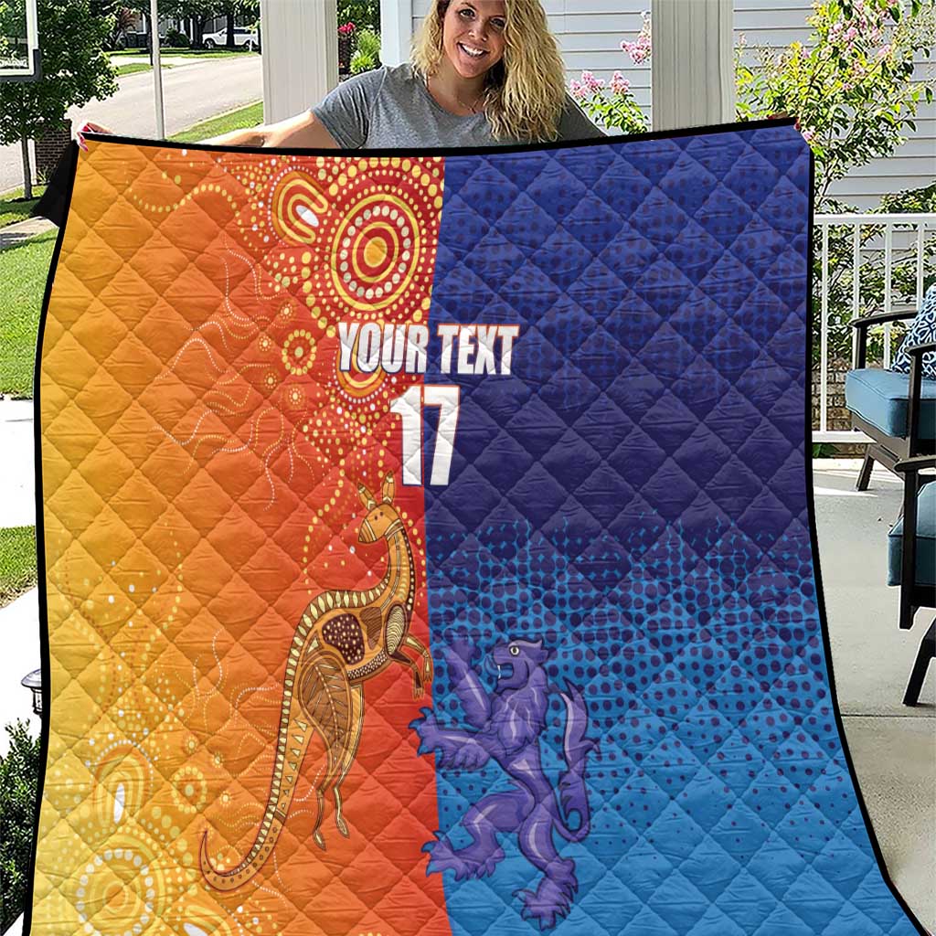 Custom Scotland and Australia Rugby Quilt Wallabies Thistle Together