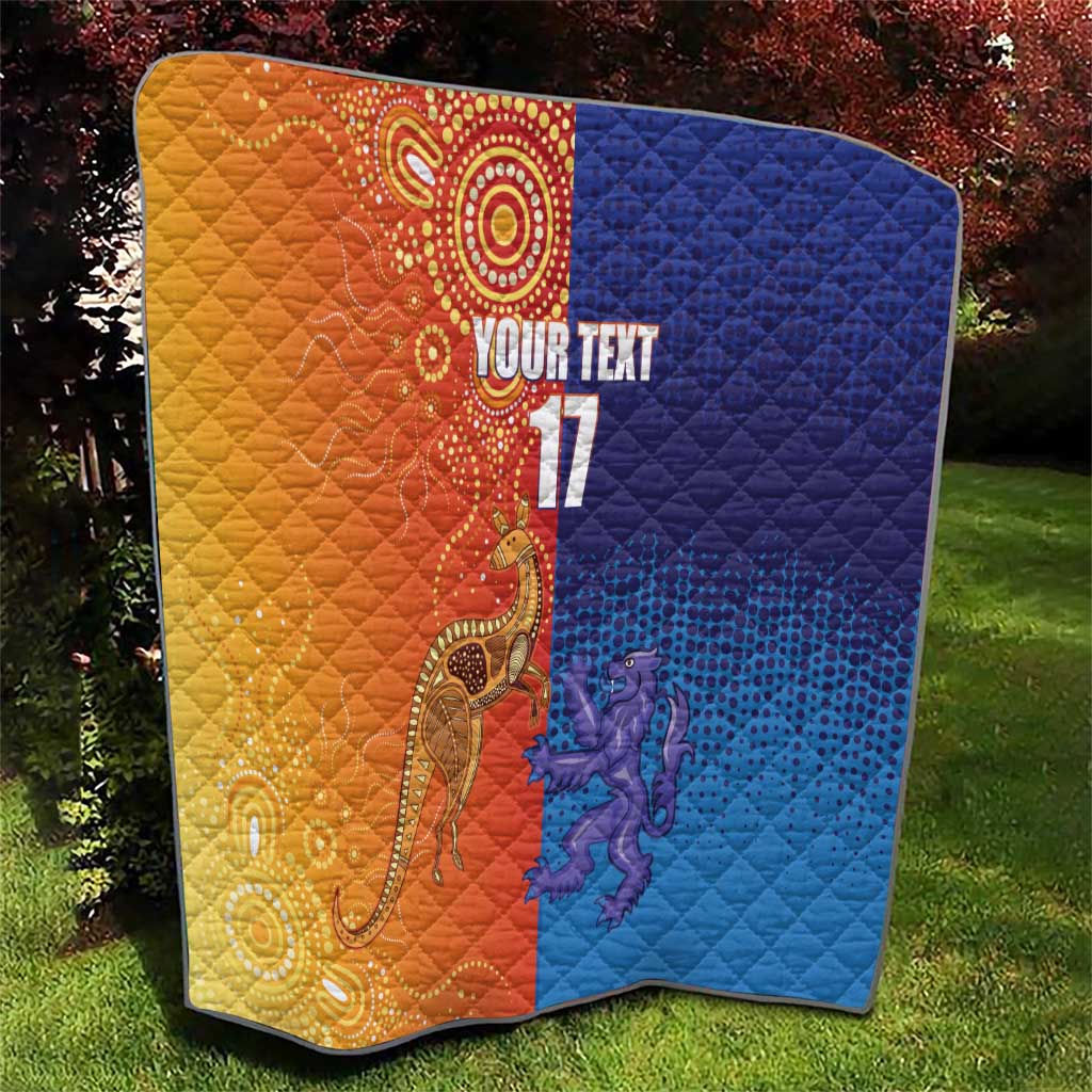 Custom Scotland and Australia Rugby Quilt Wallabies Thistle Together