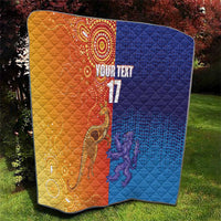 Custom Scotland and Australia Rugby Quilt Wallabies Thistle Together