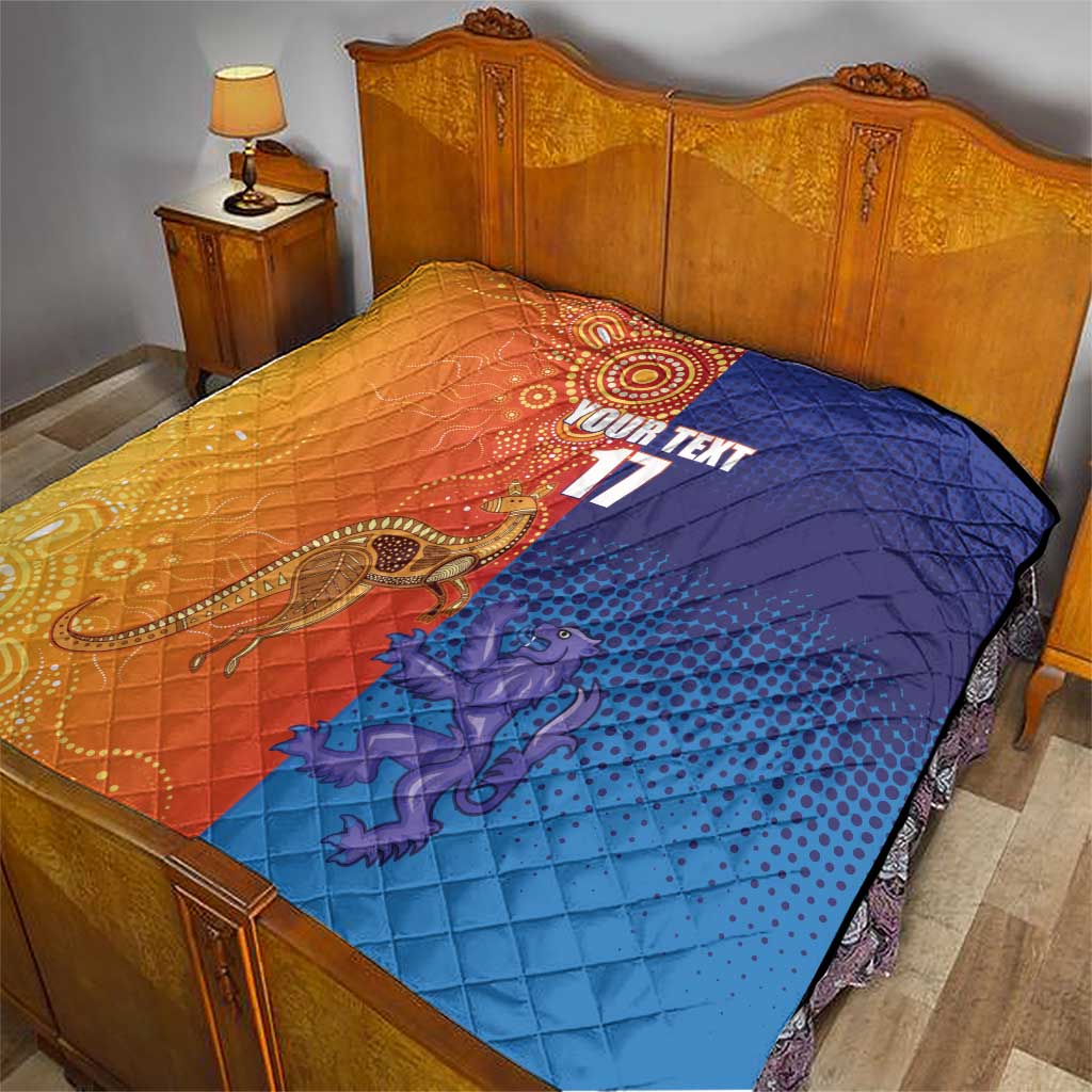 Custom Scotland and Australia Rugby Quilt Wallabies Thistle Together
