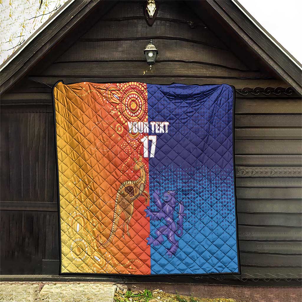 Custom Scotland and Australia Rugby Quilt Wallabies Thistle Together