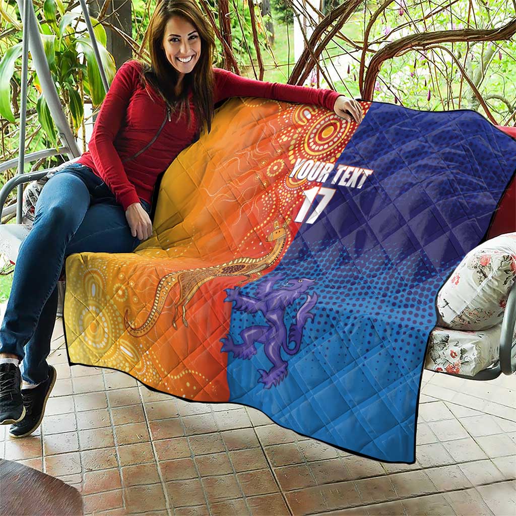 Custom Scotland and Australia Rugby Quilt Wallabies Thistle Together