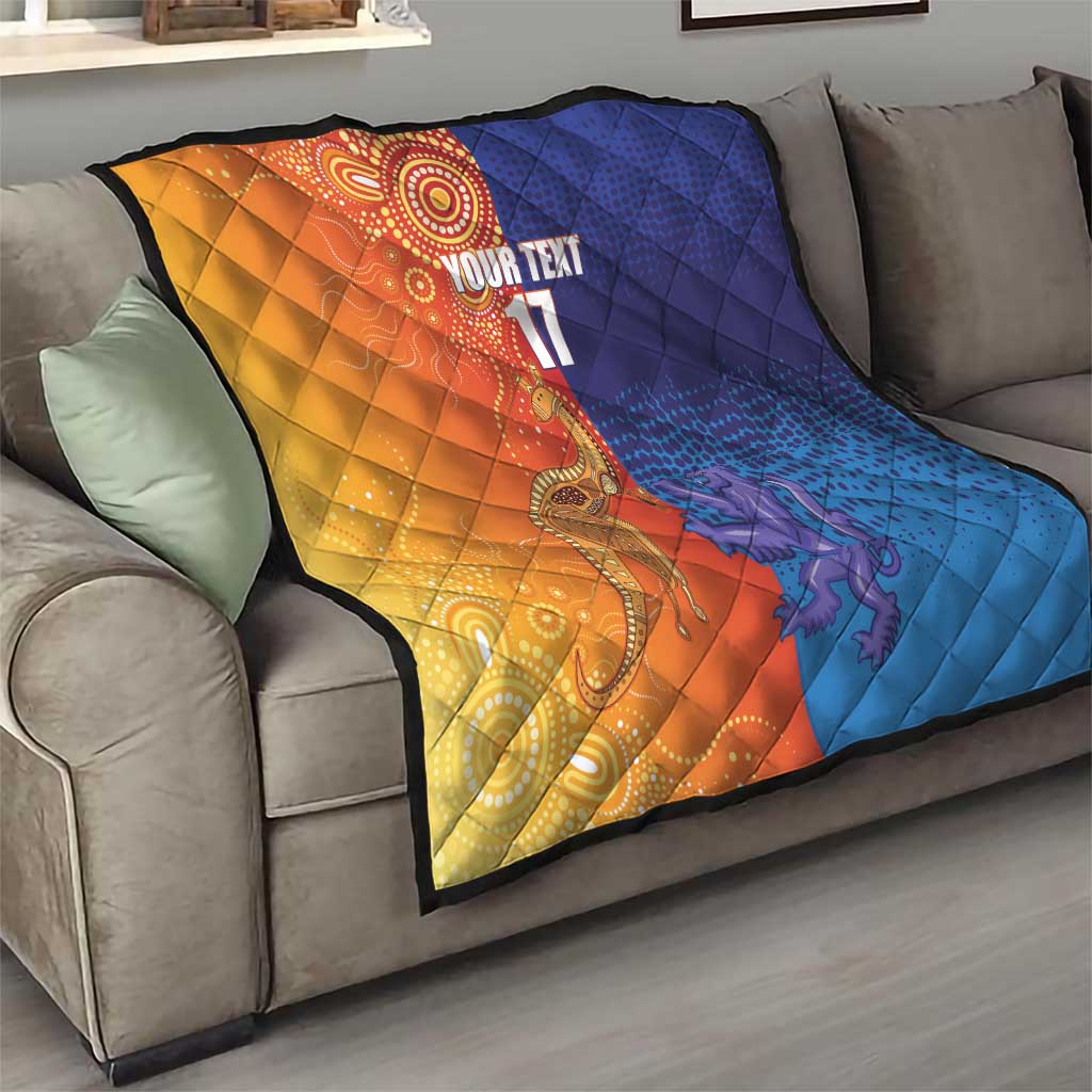Custom Scotland and Australia Rugby Quilt Wallabies Thistle Together