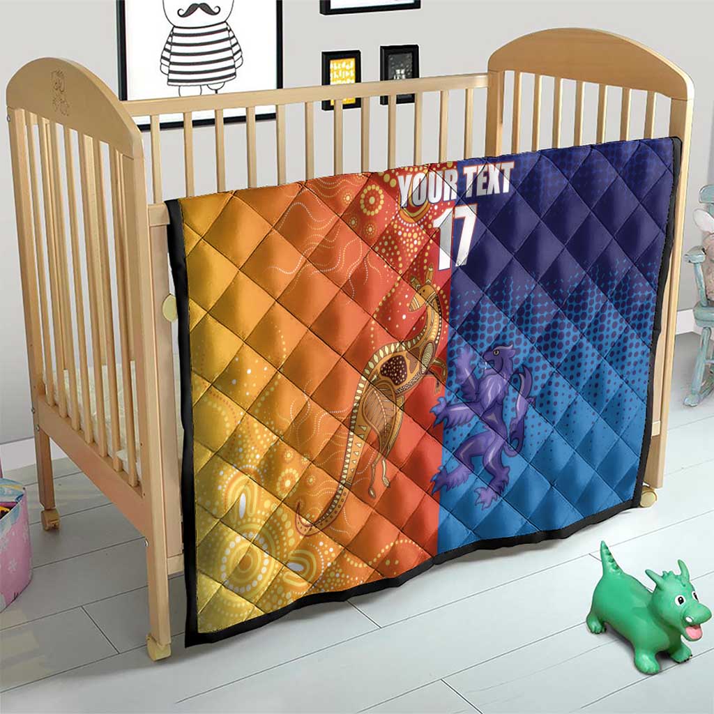 Custom Scotland and Australia Rugby Quilt Wallabies Thistle Together
