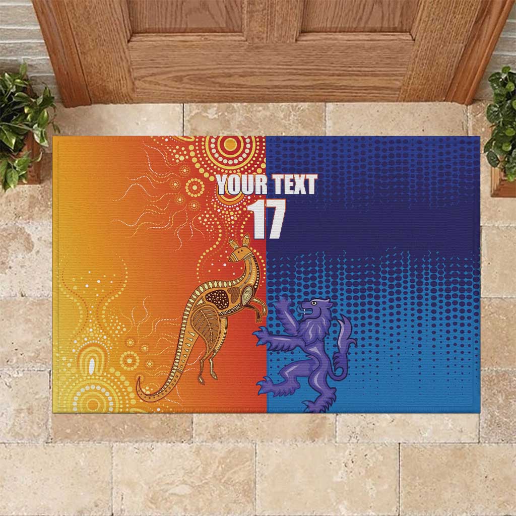 Custom Scotland and Australia Rugby Rubber Doormat Wallabies Thistle Together