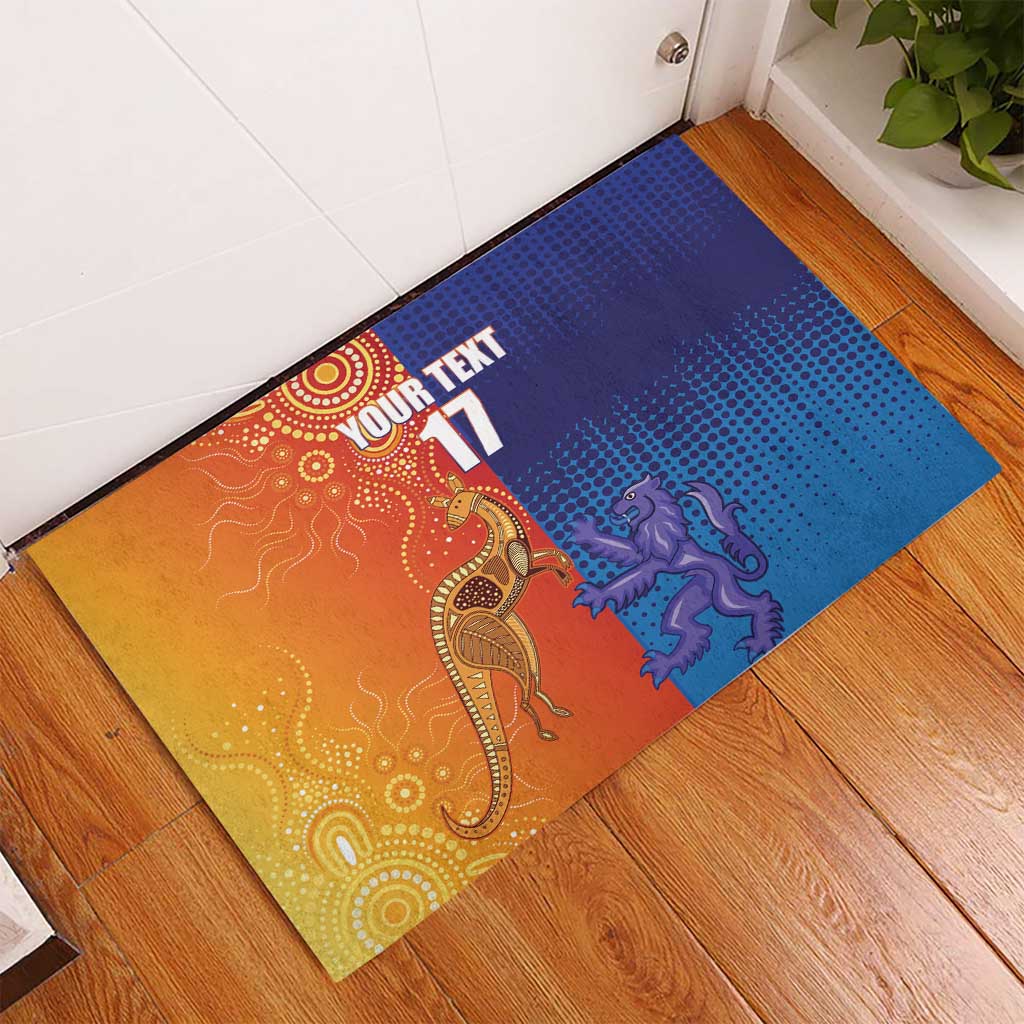 Custom Scotland and Australia Rugby Rubber Doormat Wallabies Thistle Together
