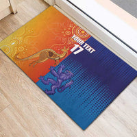 Custom Scotland and Australia Rugby Rubber Doormat Wallabies Thistle Together