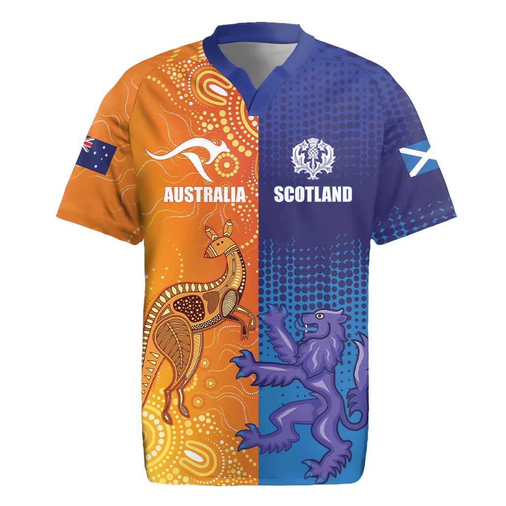 Custom Scotland and Australia Rugby Rugby Jersey Wallabies Thistle Together