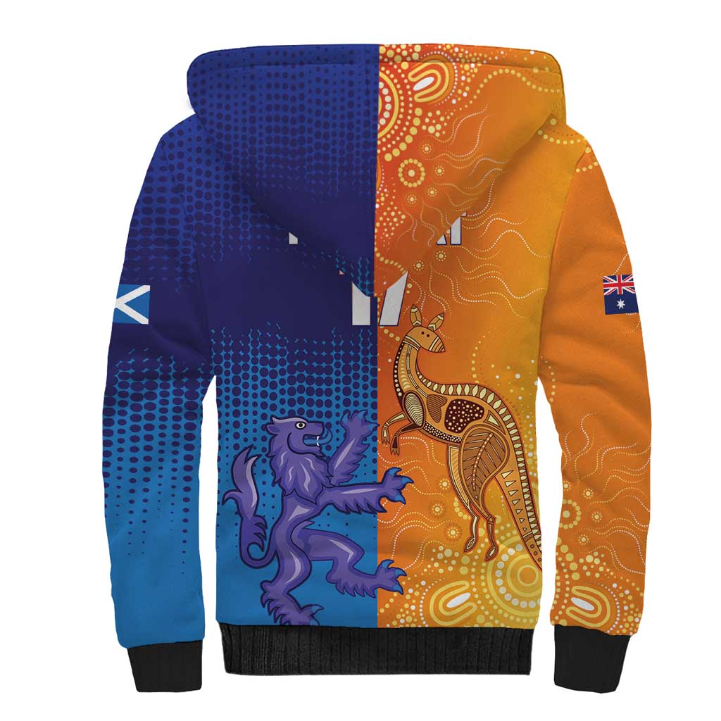 Custom Scotland and Australia Rugby Sherpa Hoodie Wallabies Thistle Together