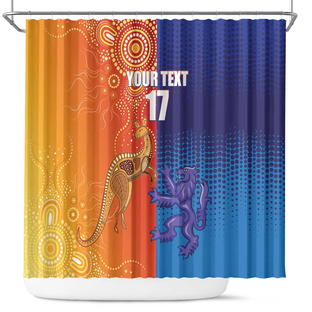 Custom Scotland and Australia Rugby Shower Curtain Wallabies Thistle Together