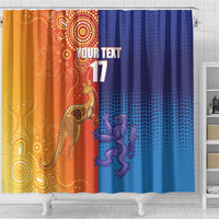 Custom Scotland and Australia Rugby Shower Curtain Wallabies Thistle Together