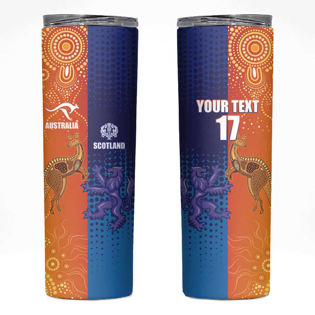 Custom Scotland and Australia Rugby Skinny Tumbler Wallabies Thistle Together