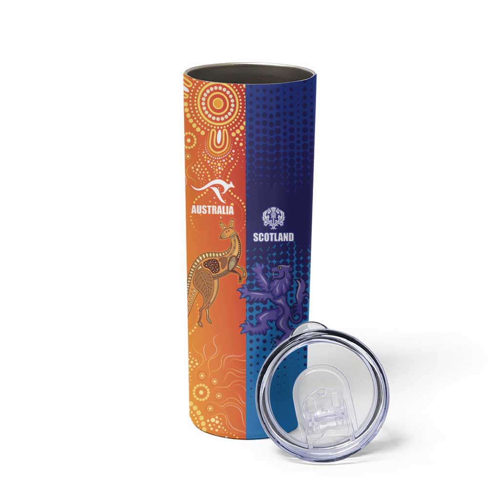 Custom Scotland and Australia Rugby Skinny Tumbler Wallabies Thistle Together