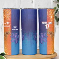 Custom Scotland and Australia Rugby Skinny Tumbler Wallabies Thistle Together