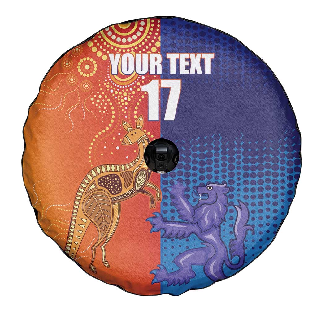 Custom Scotland and Australia Rugby Spare Tire Cover Wallabies Thistle Together