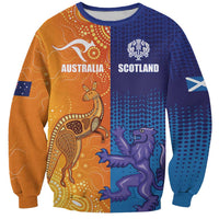 Custom Scotland and Australia Rugby Sweatshirt Wallabies Thistle Together