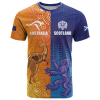 Custom Scotland and Australia Rugby T Shirt Wallabies Thistle Together