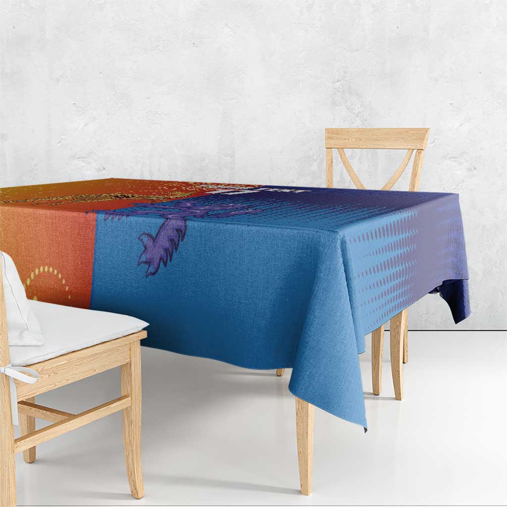 Custom Scotland and Australia Rugby Tablecloth Wallabies Thistle Together