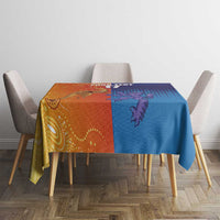 Custom Scotland and Australia Rugby Tablecloth Wallabies Thistle Together