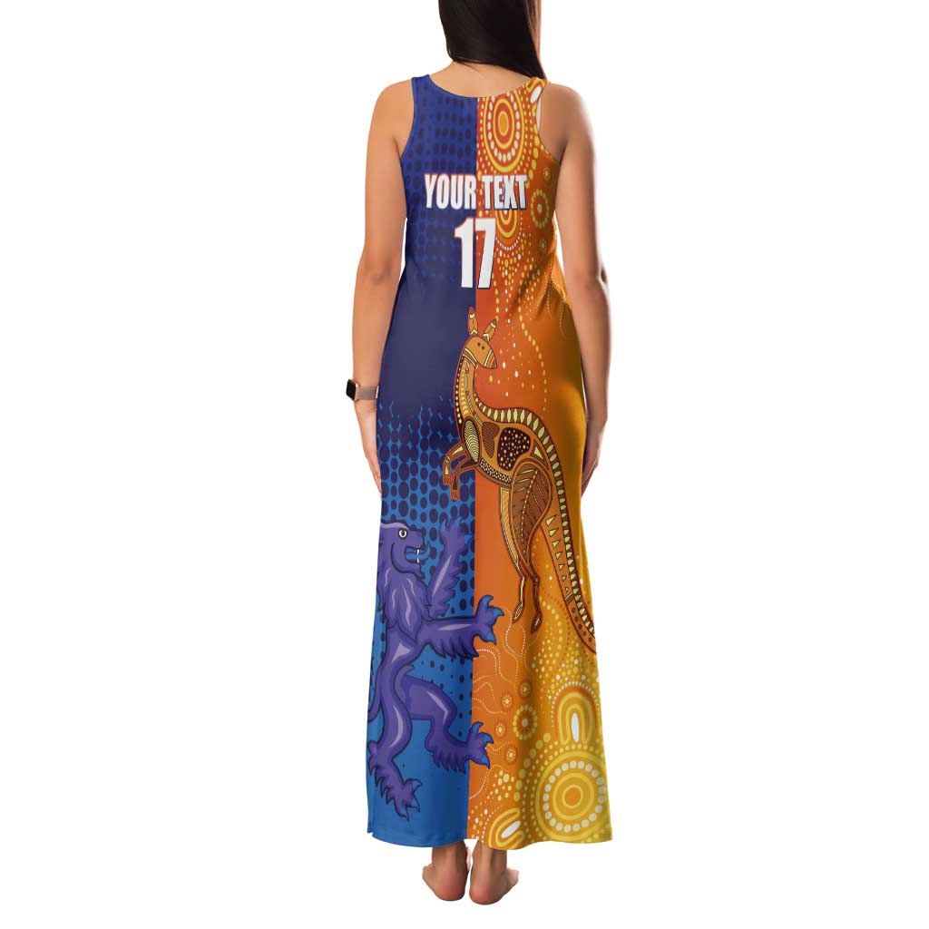 Custom Scotland and Australia Rugby Tank Maxi Dress Wallabies Thistle Together