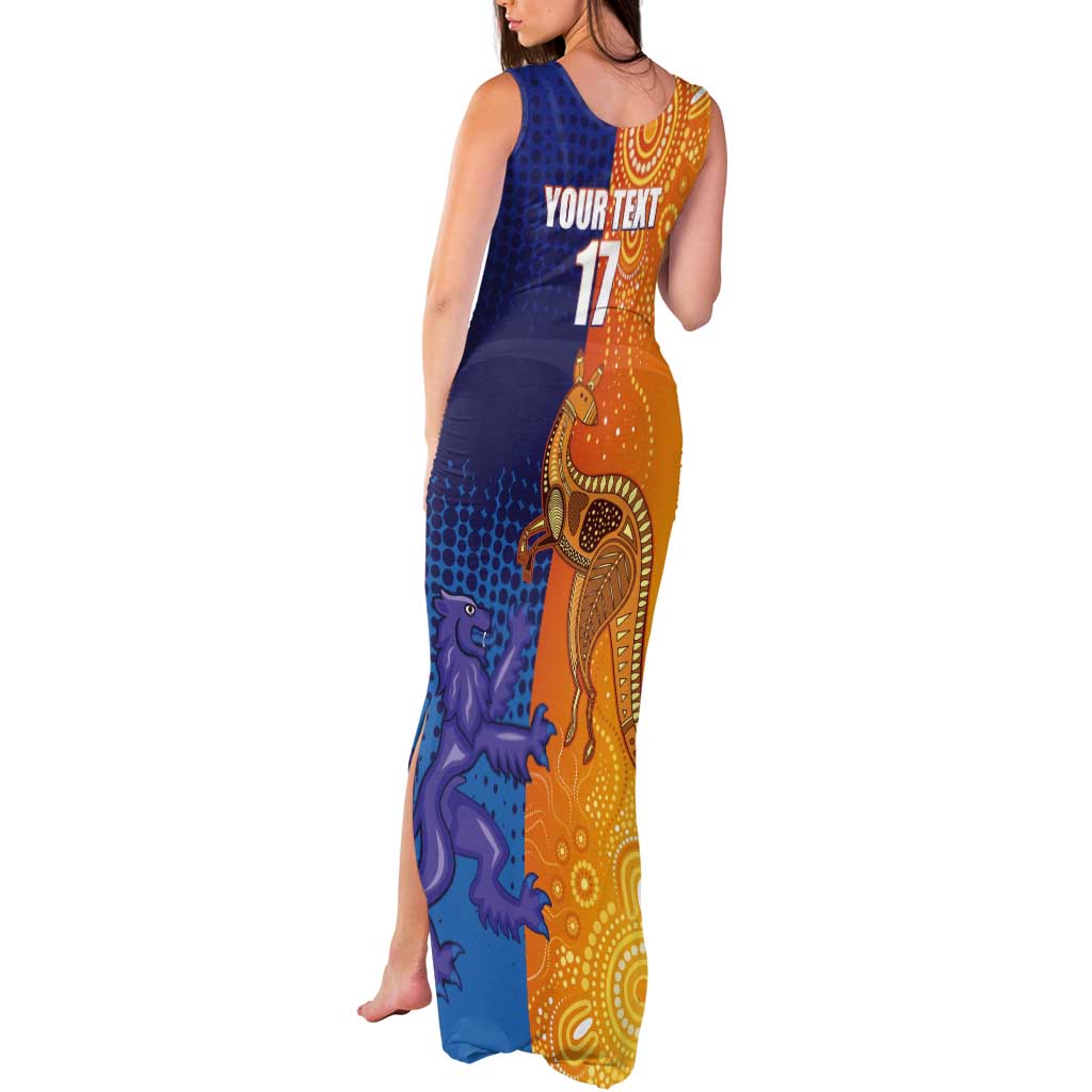 Custom Scotland and Australia Rugby Tank Maxi Dress Wallabies Thistle Together