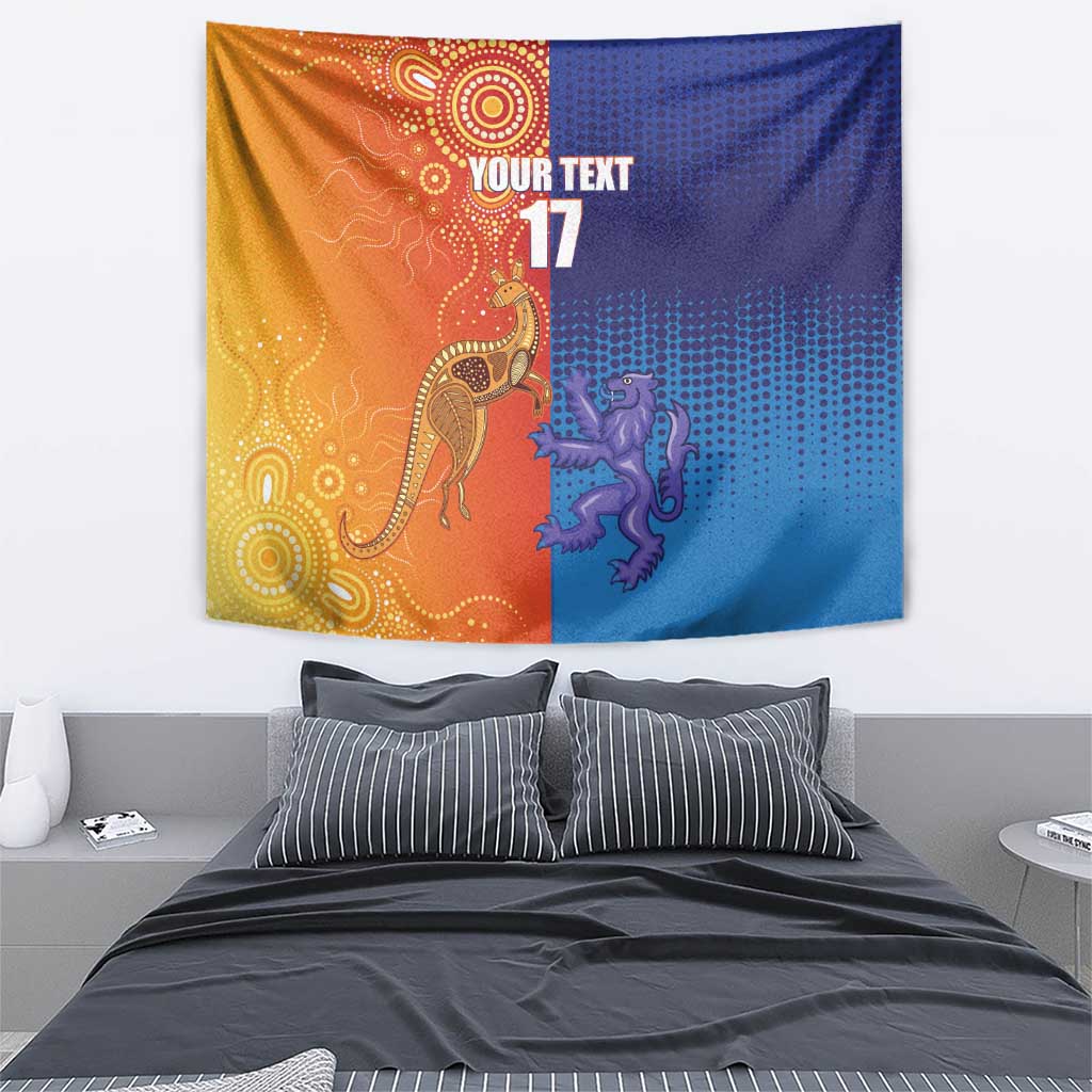 Custom Scotland and Australia Rugby Tapestry Wallabies Thistle Together