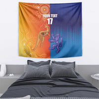 Custom Scotland and Australia Rugby Tapestry Wallabies Thistle Together