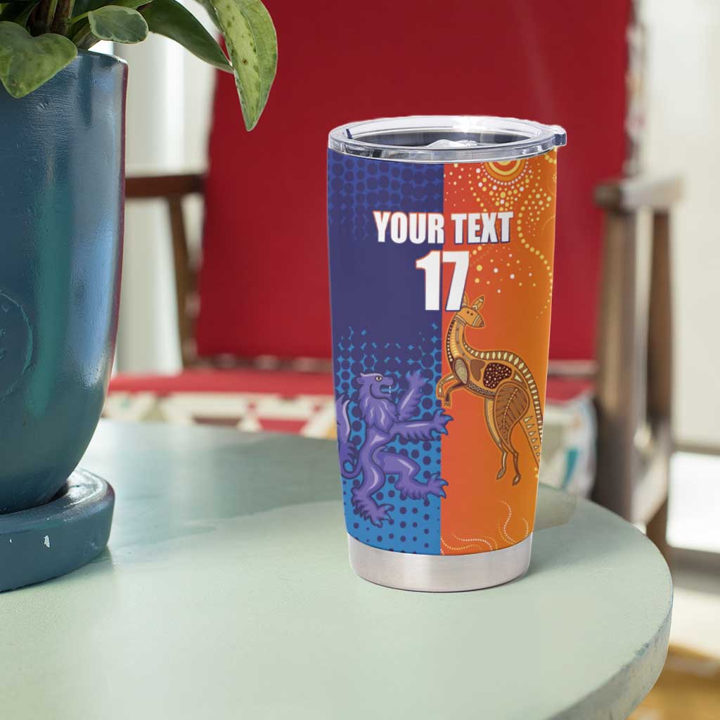 Custom Scotland and Australia Rugby Tumbler Cup Wallabies Thistle Together