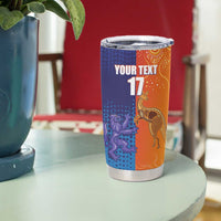 Custom Scotland and Australia Rugby Tumbler Cup Wallabies Thistle Together
