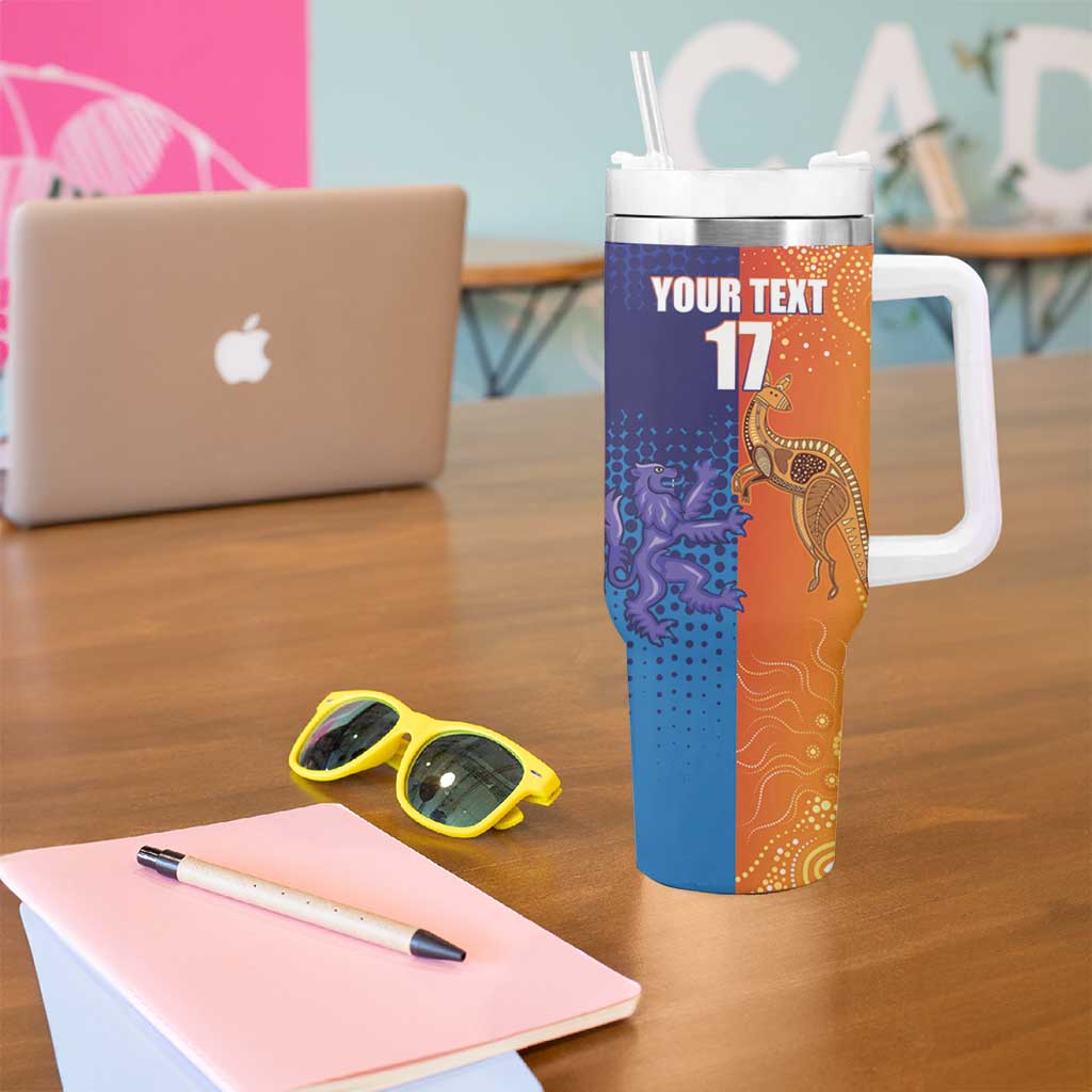 Custom Scotland and Australia Rugby Tumbler With Handle Wallabies Thistle Together