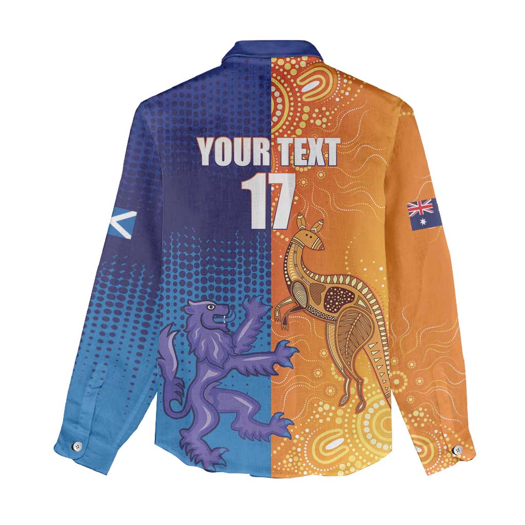 Custom Scotland and Australia Rugby Women Casual Shirt Wallabies Thistle Together