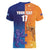 Custom Scotland and Australia Rugby Women V-Neck T-Shirt Wallabies Thistle Together