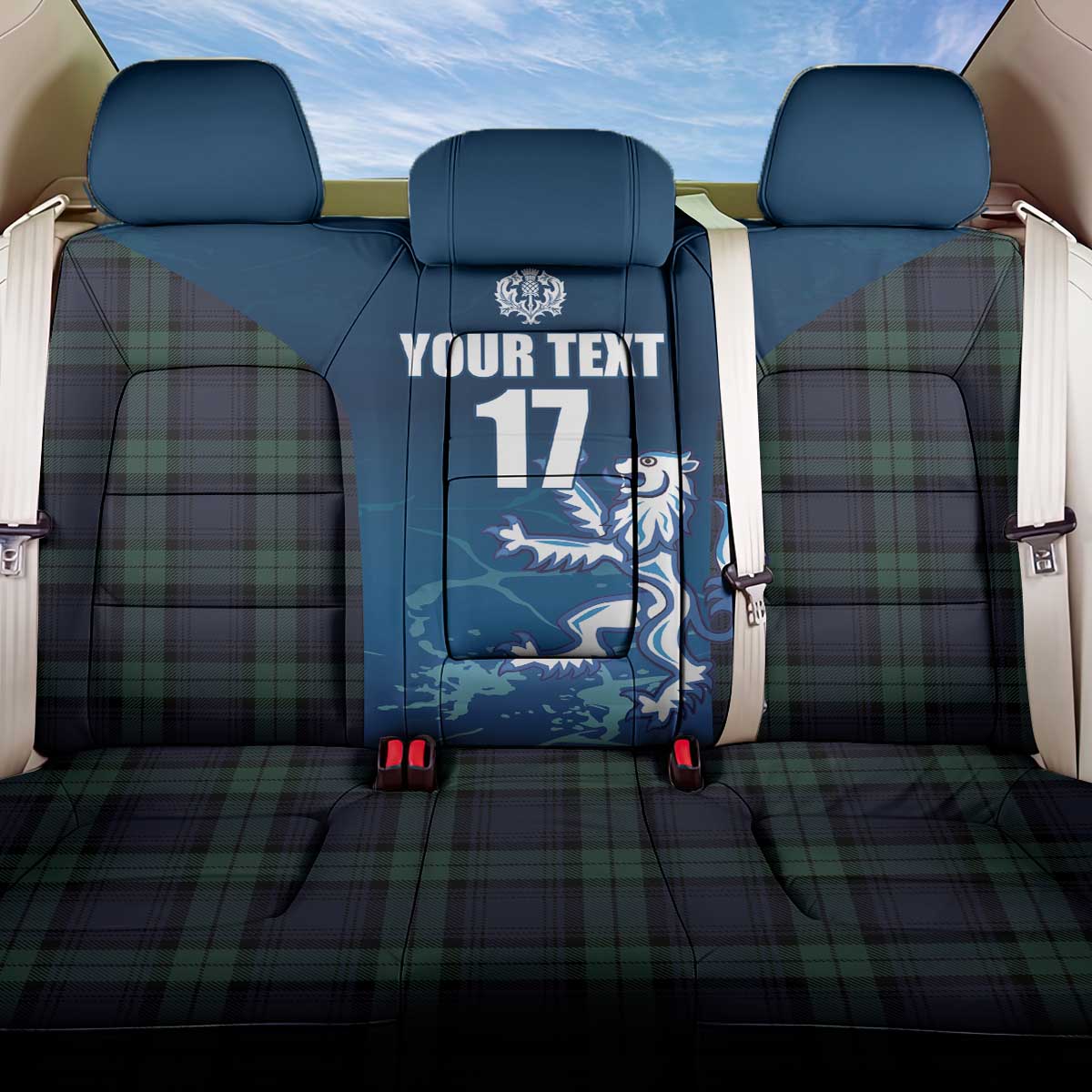 Custom Scotland Rugby Back Car Seat Cover Go Scottish Thistle