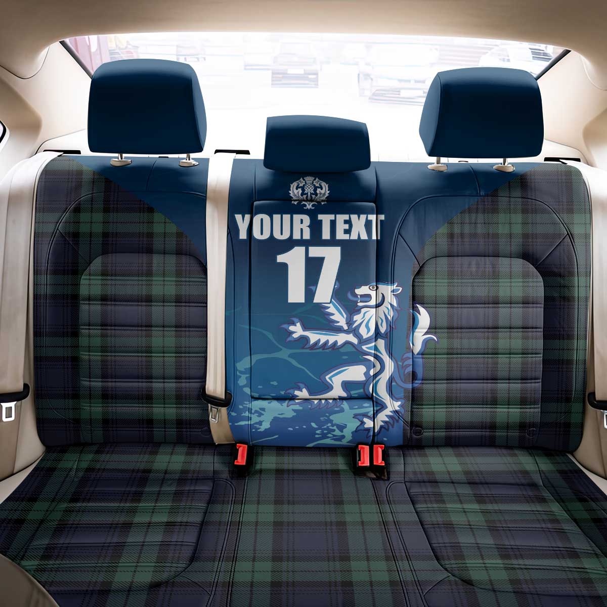 Custom Scotland Rugby Back Car Seat Cover Go Scottish Thistle