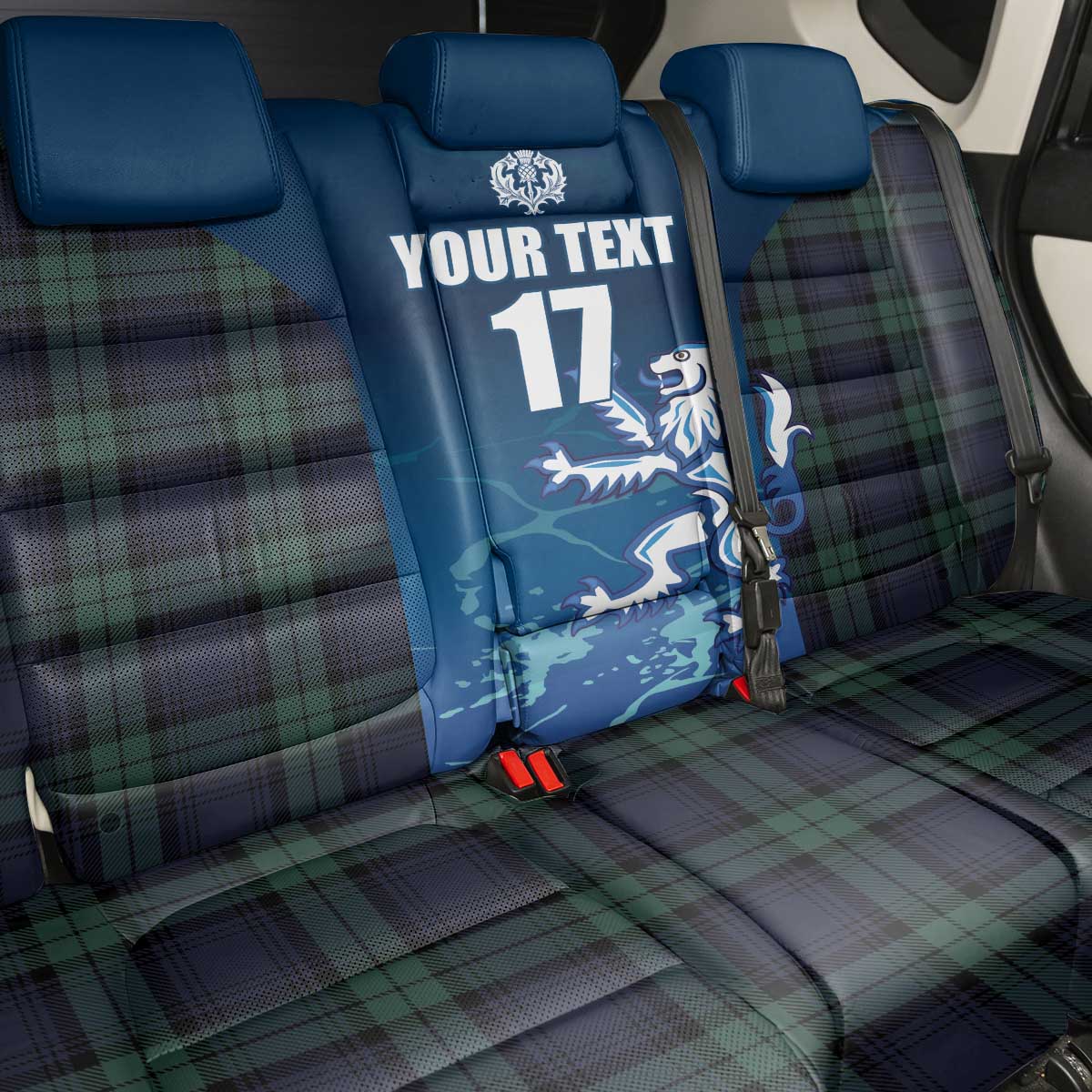 Custom Scotland Rugby Back Car Seat Cover Go Scottish Thistle