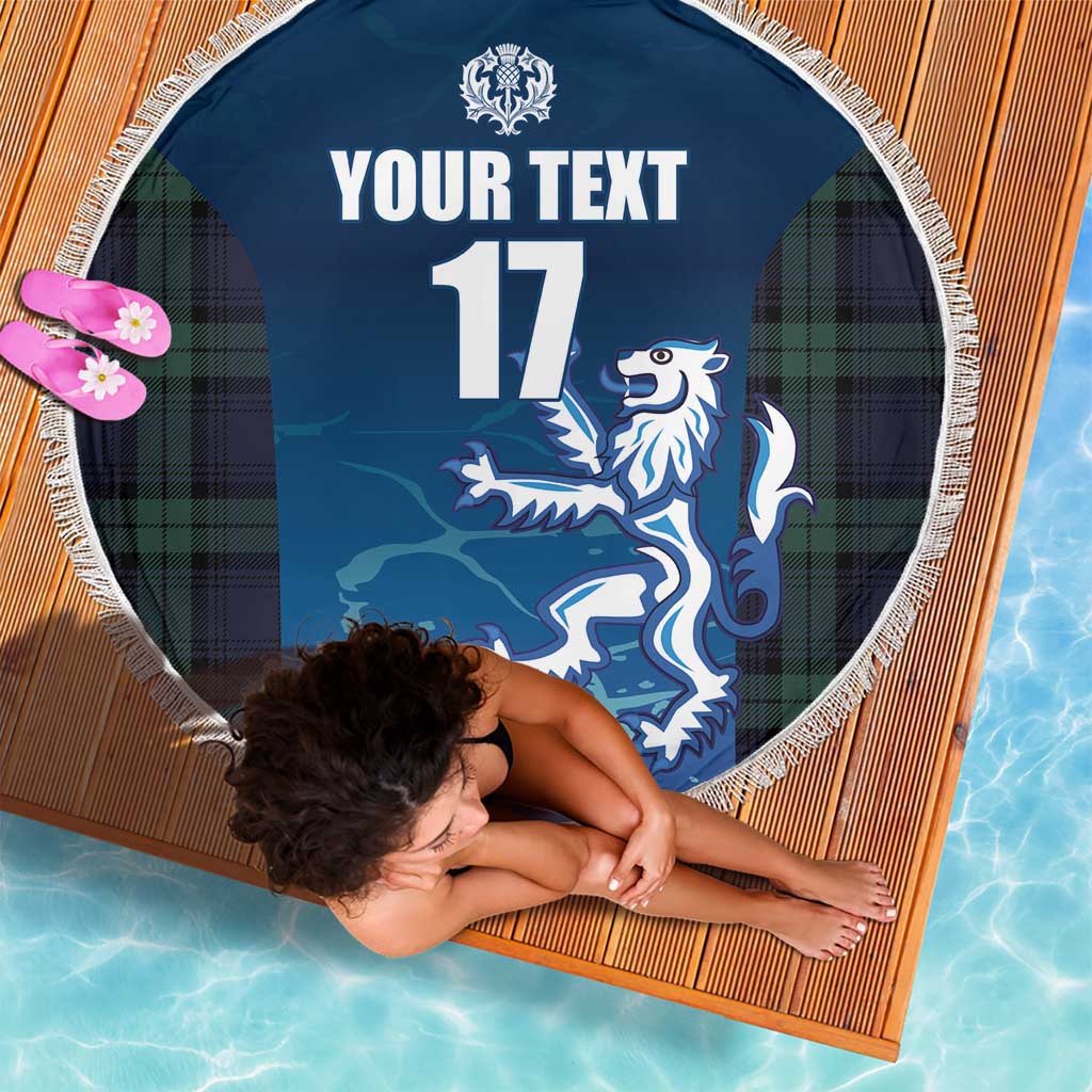 Custom Scotland Rugby Beach Blanket Go Scottish Thistle