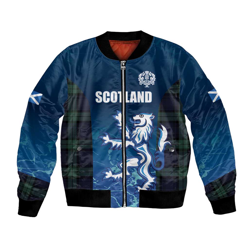 Custom Scotland Rugby Bomber Jacket Go Scottish Thistle