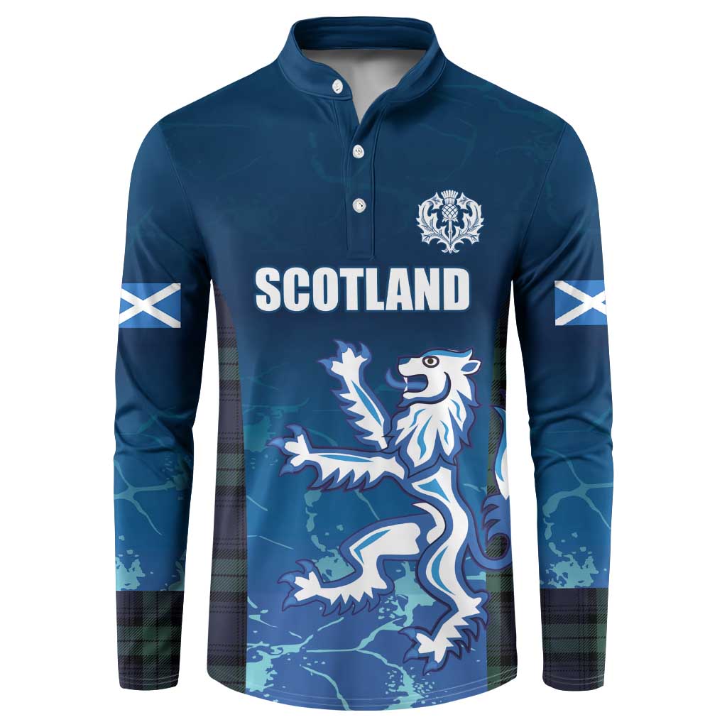 Custom Scotland Rugby Button Sweatshirt Go Scottish Thistle