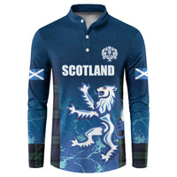 Custom Scotland Rugby Button Sweatshirt Go Scottish Thistle