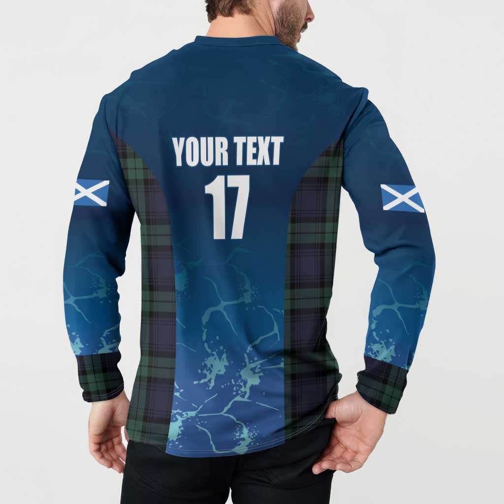 Custom Scotland Rugby Button Sweatshirt Go Scottish Thistle