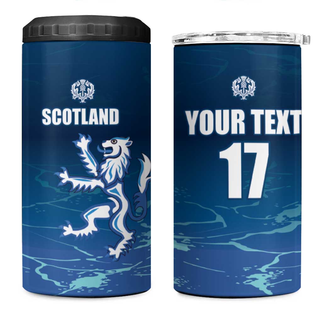 Custom Scotland Rugby 4 in 1 Can Cooler Tumbler Go Scottish Thistle