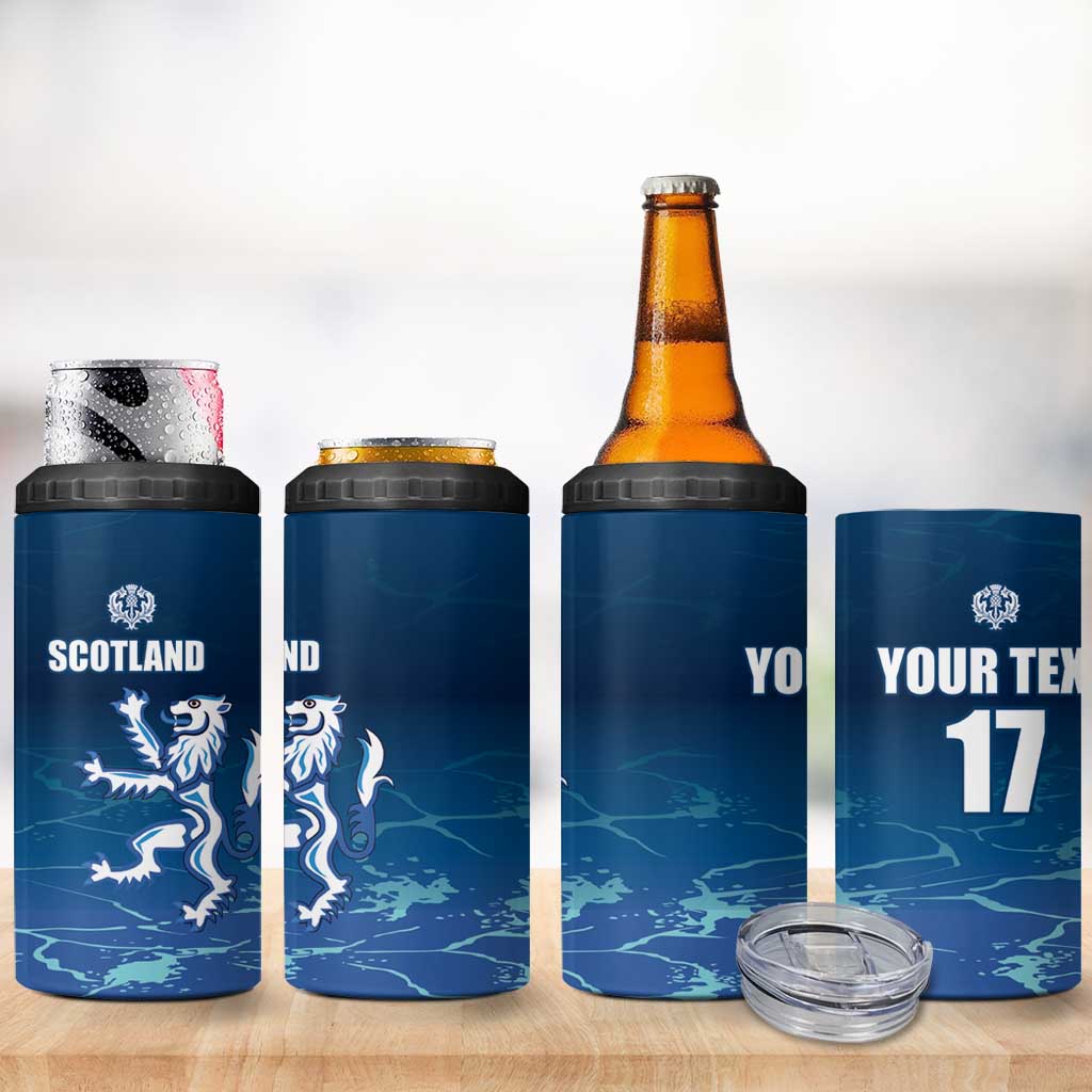 Custom Scotland Rugby 4 in 1 Can Cooler Tumbler Go Scottish Thistle
