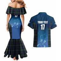 Custom Scotland Rugby Couples Matching Mermaid Dress and Hawaiian Shirt Go Scottish Thistle