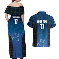 Custom Scotland Rugby Couples Matching Off Shoulder Maxi Dress and Hawaiian Shirt Go Scottish Thistle