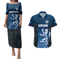 Custom Scotland Rugby Couples Matching Puletasi and Hawaiian Shirt Go Scottish Thistle