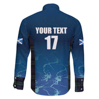 Custom Scotland Rugby Family Matching Off The Shoulder Long Sleeve Dress and Hawaiian Shirt Go Scottish Thistle
