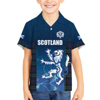 Custom Scotland Rugby Family Matching Off The Shoulder Long Sleeve Dress and Hawaiian Shirt Go Scottish Thistle